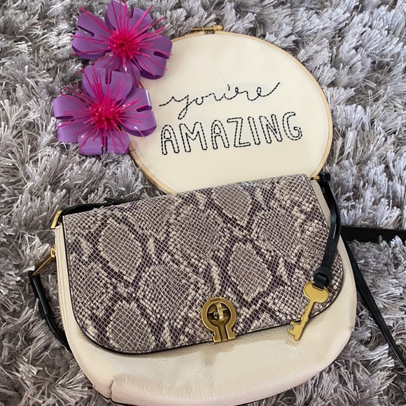 Fossil Cream/Snake Print Crossbody - Picture 11 of 15